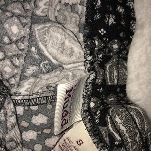 MUDD Airy Shorts Black and White with Pom Poms